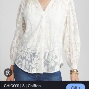 Chico's Cream Chiffon Blouse